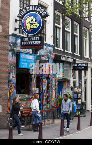 The Bulldog coffee shop in the red light district, Amsterdam, Holland, Netherlands, Europe Stock Photo