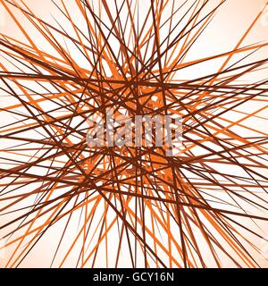 Random chaotic intersecting lines. Abstract geometric monochrome illustration. Stock Vector