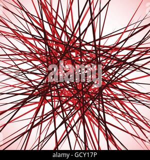 Random chaotic intersecting lines. Abstract geometric monochrome illustration. Stock Vector