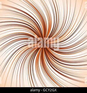 Spiral background with thin radial lines. Concentric, circular swirl, twirl pattern. Sunburst with rotation. Monochrome abstract Stock Vector