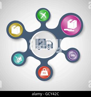 Shipping infographic templates with connected metaballs, stock vector Stock Vector