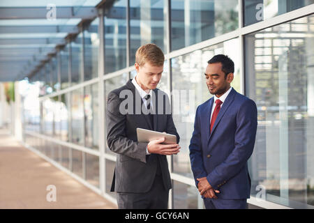 Two savvy business minds on the project Stock Photo