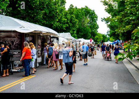 Street scene of Cherry Creek Art Festival in Denver Colorado Stock Photo