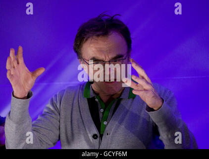 Danny Boyle and Christian Colson attend Meet The Filmmakers: '127 Hours' at the Apple Store Oxford Street, London. Stock Photo