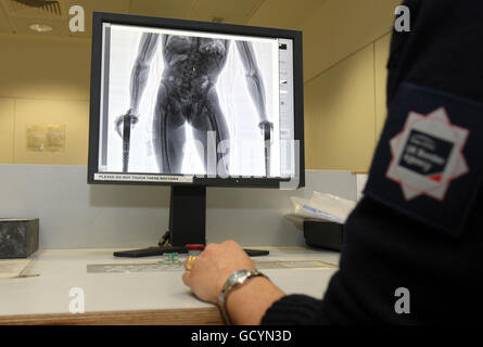 Science and Technology - UK Border Agency Drug Detection - Compass Machine - Heathrow Airport, London Stock Photo