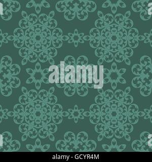 abstract green vintage floral seamless pattern vector background Stock Vector