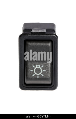 Car light control switch  isolated on a white background Stock Photo