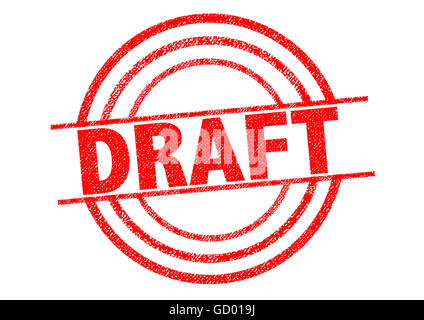 'DRAFT' red rubber stamp over a white background Stock Photo - Alamy