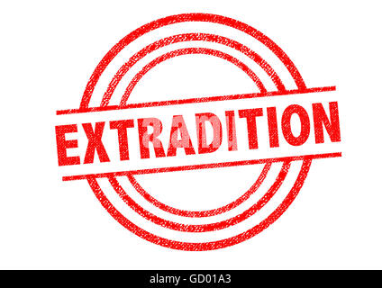 EXTRADITION red Rubber Stamp over a white background Stock Photo - Alamy