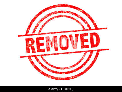 REMOVED Rubber Stamp over a white background. Stock Photo