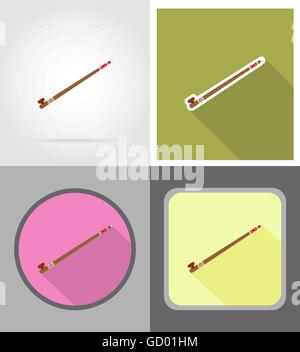 smoking pipe wild west flat icons vector illustration isolated on background Stock Vector