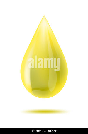 Oil drop on white Stock Photo