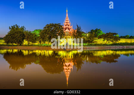 Mandalay, Myanmar at the royal palace moat. Stock Photo