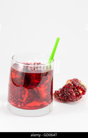 Pomegranate fruit and homemade juice for a healthy summer refreshment Stock Photo