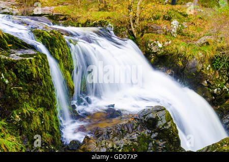 High Force waterfall on Aira Beck in the Lake District National Park, Cumbria, England. Stock Photo