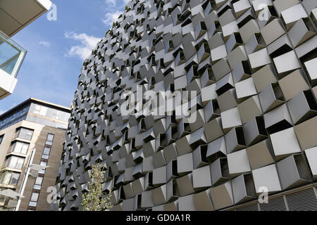 Charles street Q-Park car park in Sheffield city centre modern architecture, England UK cheesegrater metal building Stock Photo