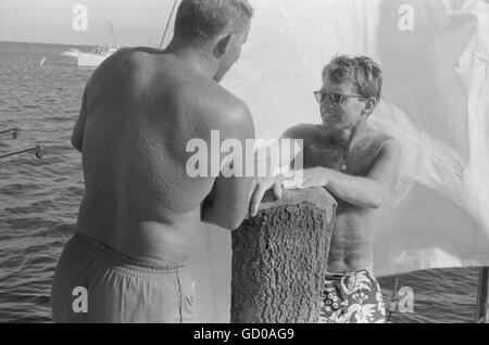 Robert F. Kennedy at the docks in Hyannis Port Stock Photo