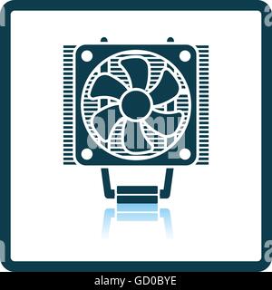 CPU Fan icon. Shadow reflection design. Vector illustration. Stock Vector