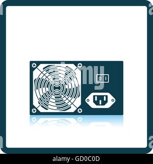 Power unit icon. Shadow reflection design. Vector illustration. Stock Vector