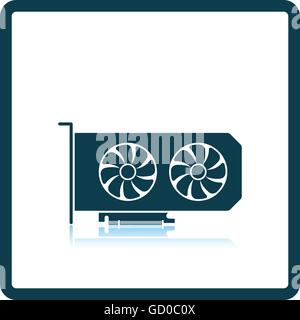 GPU icon. Shadow reflection design. Vector illustration. Stock Vector