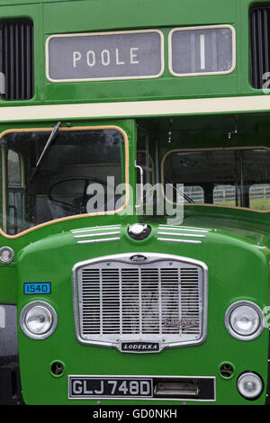 Poole, Dorset, UK. 10 July 2016. Hants & Dorset (More Bus) centenary celebrates in style for its 100th birthday at Poole Quay with vintage bus rides, displays and family entertainment. Credit:  Carolyn Jenkins/Alamy Live News Stock Photo