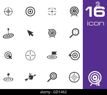Vector black  target  icons set Stock Vector
