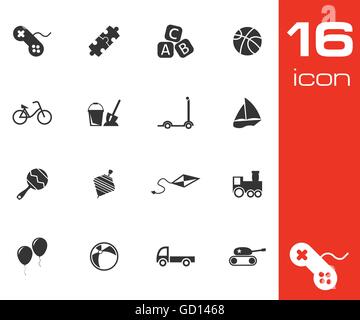 Vector black  toys  icons set Stock Vector