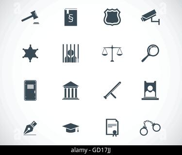 Justice and Judicial System icons - vector icon set Stock Vector Image ...