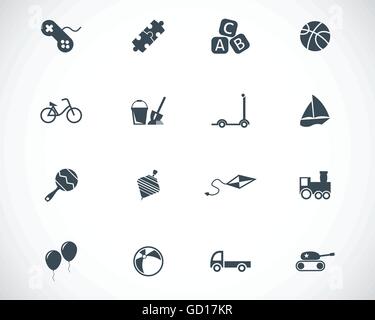 Vector black  toys  icons set Stock Vector