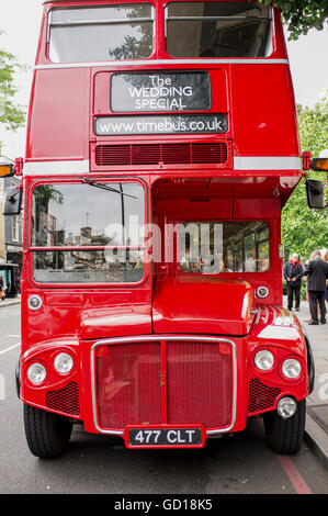 A red London Routemaster bus Stock Photo