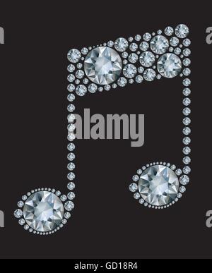 Diamond Music Note Stock Vector