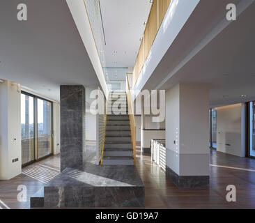 Penthouse interior. Fitzroy Place, London, United Kingdom. Architect: Johnson Naylor , 2016. Stock Photo