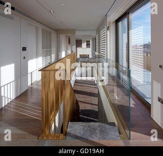 Penthouse interior. Fitzroy Place, London, United Kingdom. Architect: Johnson Naylor , 2016. Stock Photo