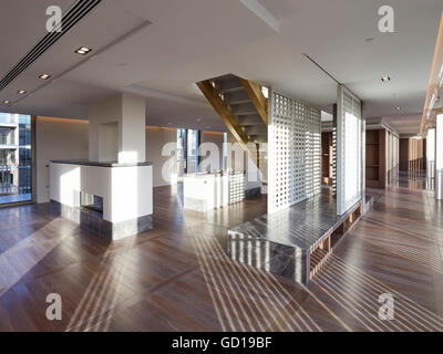 Penthouse interior. Fitzroy Place, London, United Kingdom. Architect: Johnson Naylor , 2016. Stock Photo