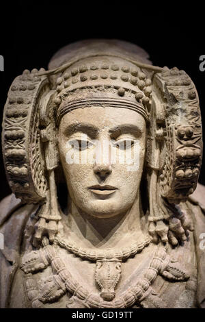 Madrid. Spain. The Lady of Elche (La Dama de Elche), National Archaeological Museum of Spain. Museo Arqueológico Nacional. Stock Photo