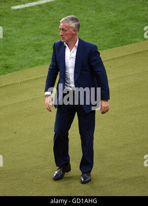 France manager Didier Deschamps during the UEFA Euro 2016 Final at the Stade de France, Paris. Stock Photo