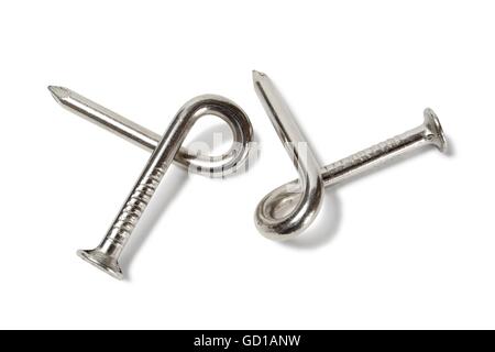 Classic nails puzzle on white background Stock Photo