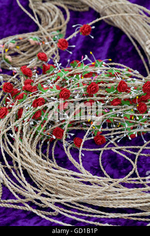 Silk Flower headdress garland Stock Photo
