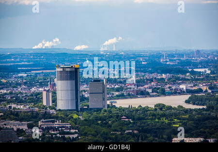 Skyline of Bonn, Germany, river Rhine, Stock Photo