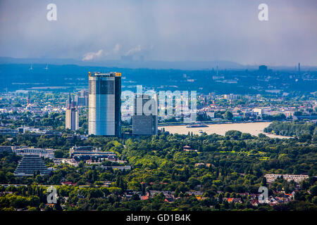 Skyline of Bonn, Germany, river Rhine, Stock Photo