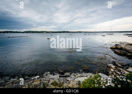 View of the Piscataqua River, in New Castle, Portsmouth, New Hampshire. Stock Photo