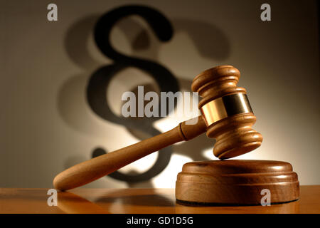 Gavel and a section symbol Stock Photo