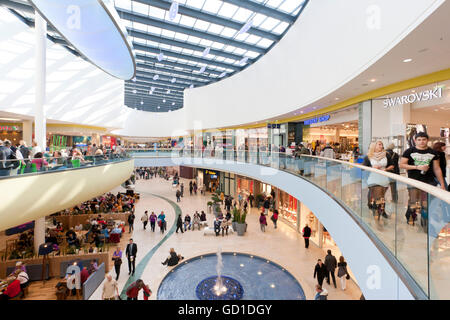 Rhein-Galerie, a modern shopping mall, people, Ludwigshafen am Rhein, Rhineland-Palatinate Stock Photo