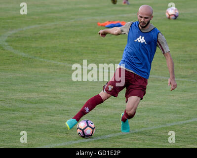 Turin, Italy. 10th July, 2016. Arlind Ajeti in action during the first training of Torino FC of the season 2016-2017. Arlind Ajeti signed for Torino FC for the upcoming season. © Nicolò Campo/Pacific Press/Alamy Live News Stock Photo