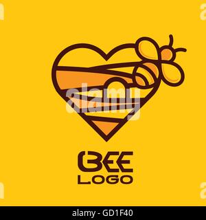 bee logo designed in a simple way so it can be use for multiple proposes like logo ,mark ,symbol or icon. Stock Vector