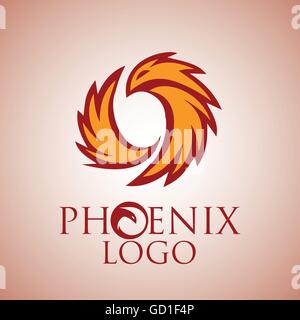 phoenix logo designed in a simple way so it can be use for multiple proposes like logo ,mark ,symbol or icon. Stock Vector
