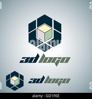 3d logo designed in a simple way so it can be use for multiple proposes like logo ,mark ,symbol or icon. Stock Vector