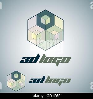 3d logo designed in a simple way so it can be use for multiple proposes like logo ,mark ,symbol or icon. Stock Vector