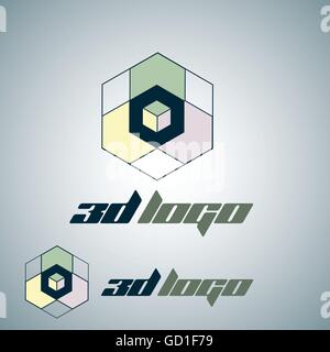 3d logo designed in a simple way so it can be use for multiple proposes like logo ,mark ,symbol or icon. Stock Vector