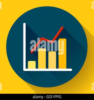 Business diagram chart vector icon Modern flat 2.0 style Stock Vector